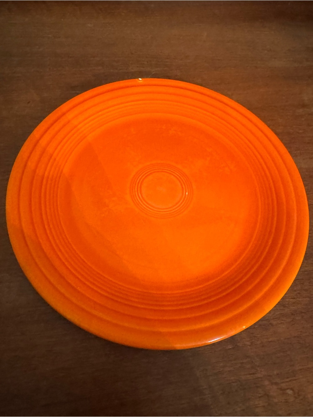 Vintage Fiesta Homer Laughlin Radioactive Red Orange Saucer